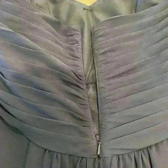 David’s Bridal High Low Navy Blue Strapless Dress Size 4 - Picture 5 of 7